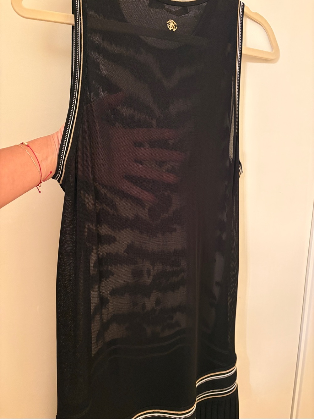 Roberto Cavalli Black & Cream Patterned Dress and Cardigan - Picture 4 of 12
